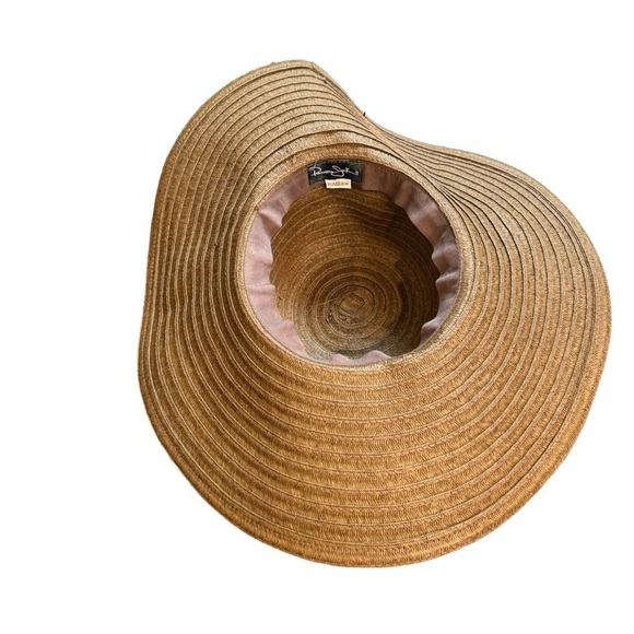 Sold Panama Jack Women's Sun Hat Straw Paper Braid Brown One Size Wide Brim - Picture 5 of 8